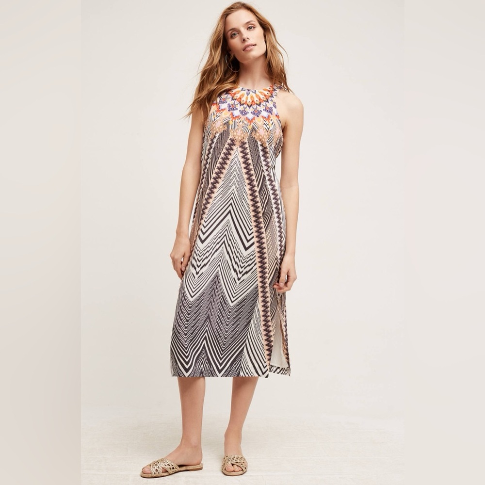 Anthropology HD in Paris Solstice Silk Midi Dress- Size 0
